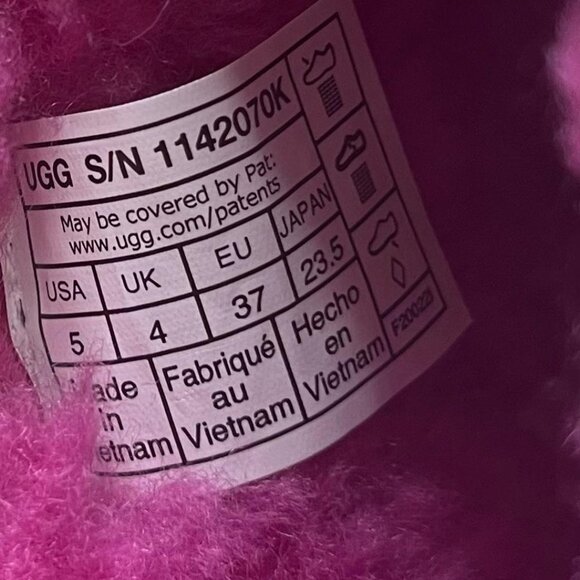 Uggs Classic Mini II Velvet Boot Raspberry Sorbet Wool Lining Size 5 US - Picture 6 of 7